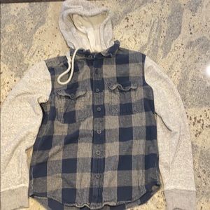 Men’s long sleeve hoodie (denim look)